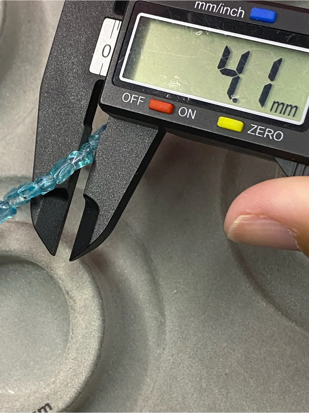 Natural Blue Apatite Chip - Adjustable Silver Bracelet